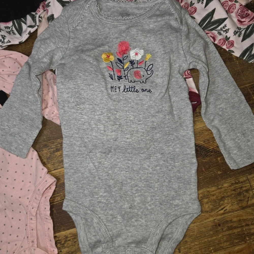 Baby Girl 6-9 Mo Bodysuit 8 pc Long-sleeved Lot Pajamas Tops One Piece Bundle